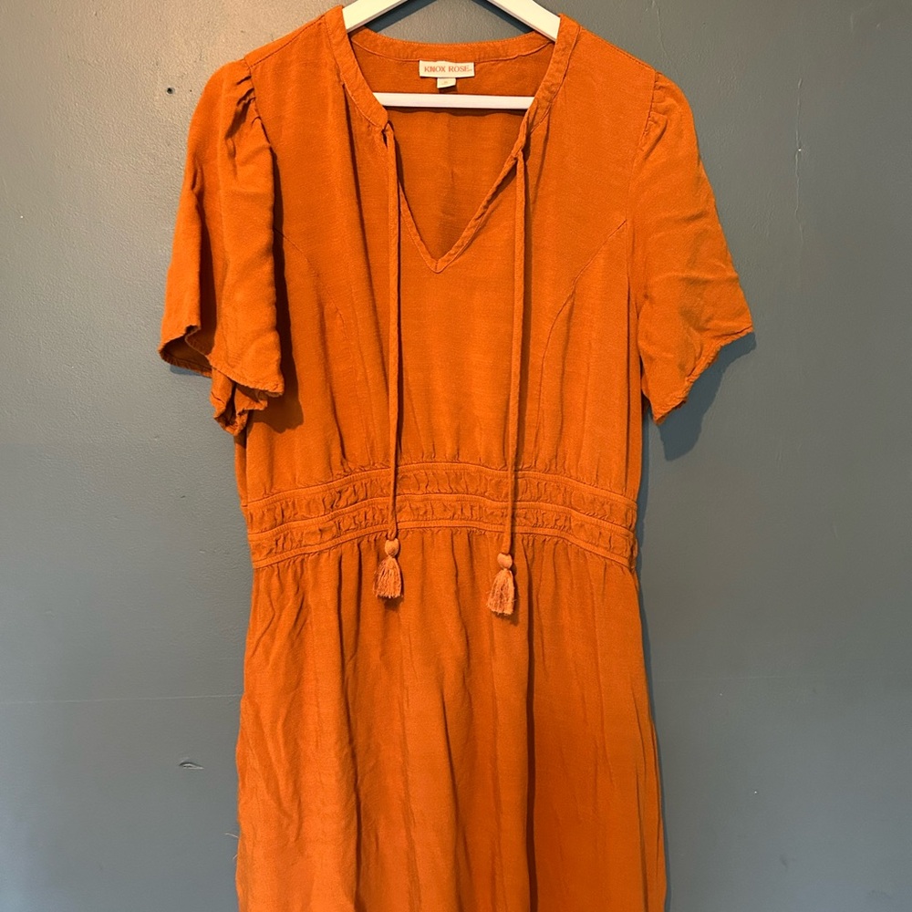 Knox Rose Rust Orange Short Sleeve Maxi Dress